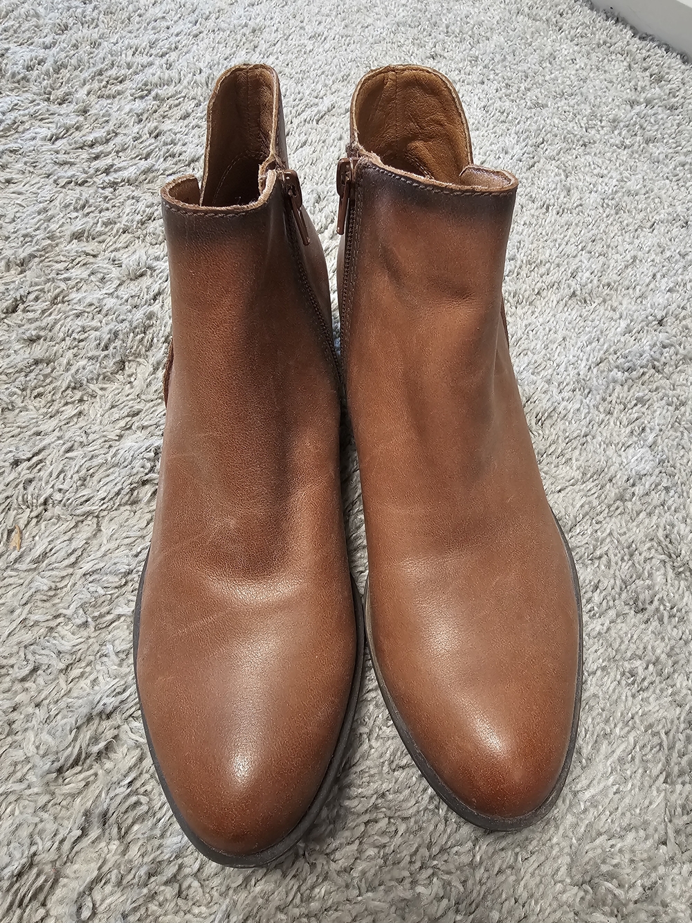 Lucky Brand Brown Leather Ankle Booties
